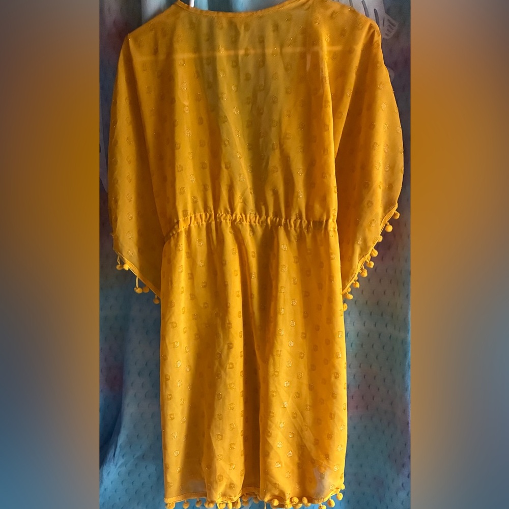 Sunny Yellow Pom-Pom Swim Coverup - Picture 4 of 5